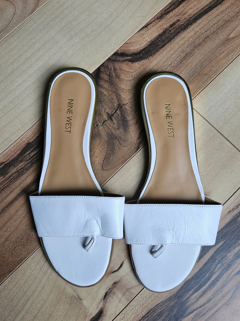Nine West Women’s White Slide Sandals